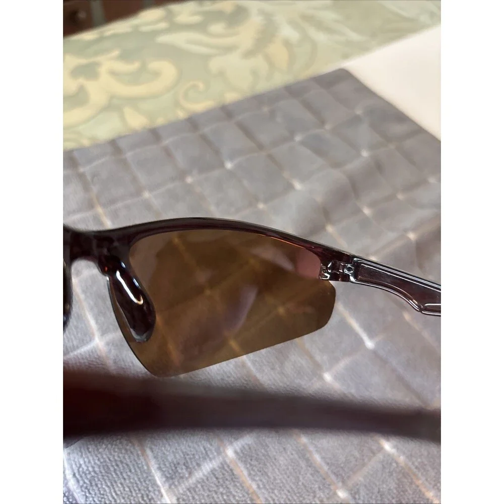 YUM Pradco Brown UV Tinted Lens Sport Wraparound Semi Rimless Men’s Sunglasses